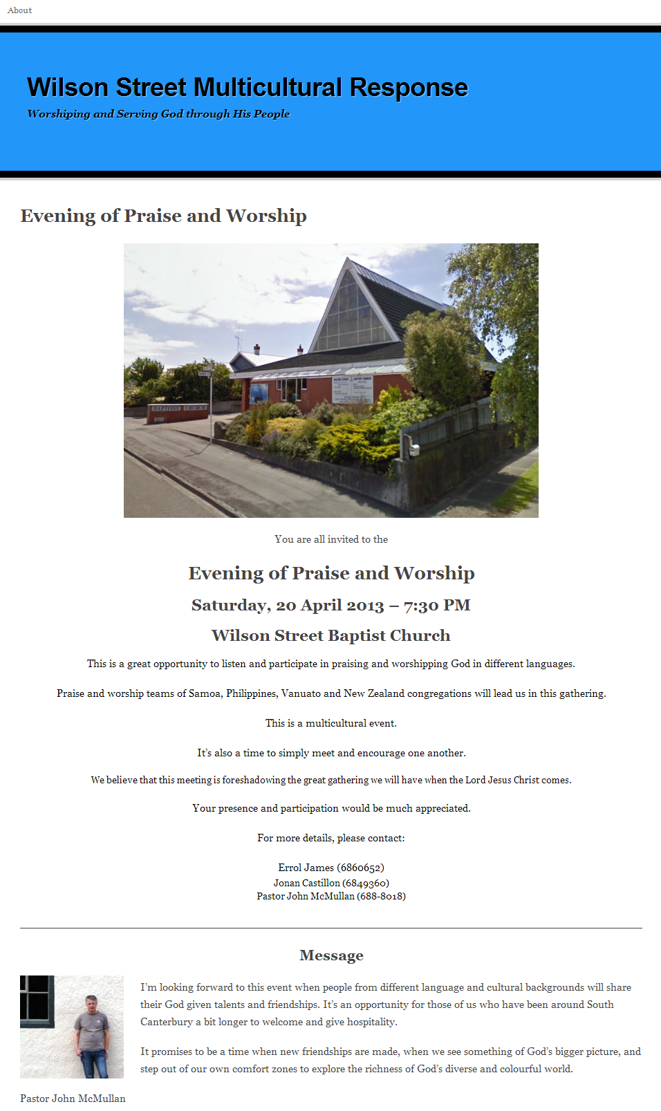 Evening of Praise & Worship   Wilson Street Multicultural Response
