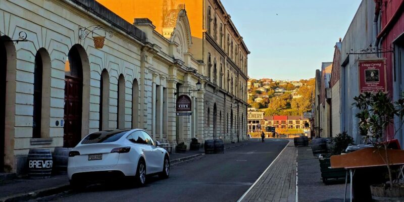 Tesla seemed like a time traveller at Oamaru's 1870s Victorian precinct